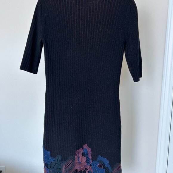 3.1 Phillip Lim Knit Black and Brown Dress with Embroidered Bottom Size US Small - Picture 4 of 6